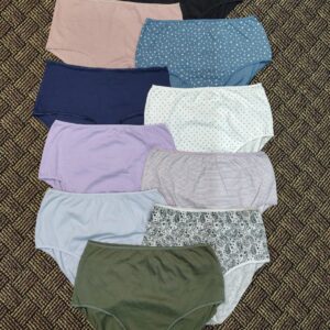 10 Womens Assorted High Waisted Full Back Cover Cotton Panties ( ডেলিভারি ফ্রি )