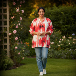 1 pcs ( Style-4 ) Women’s Ladies ¾ Sleeve Soft Floral Casual Top Dress