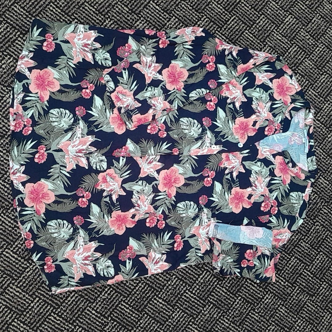 1 pcs ( Style-10 ) Women’s Ladies ¾ Sleeve Soft Floral Casual Top Dress - Image 3