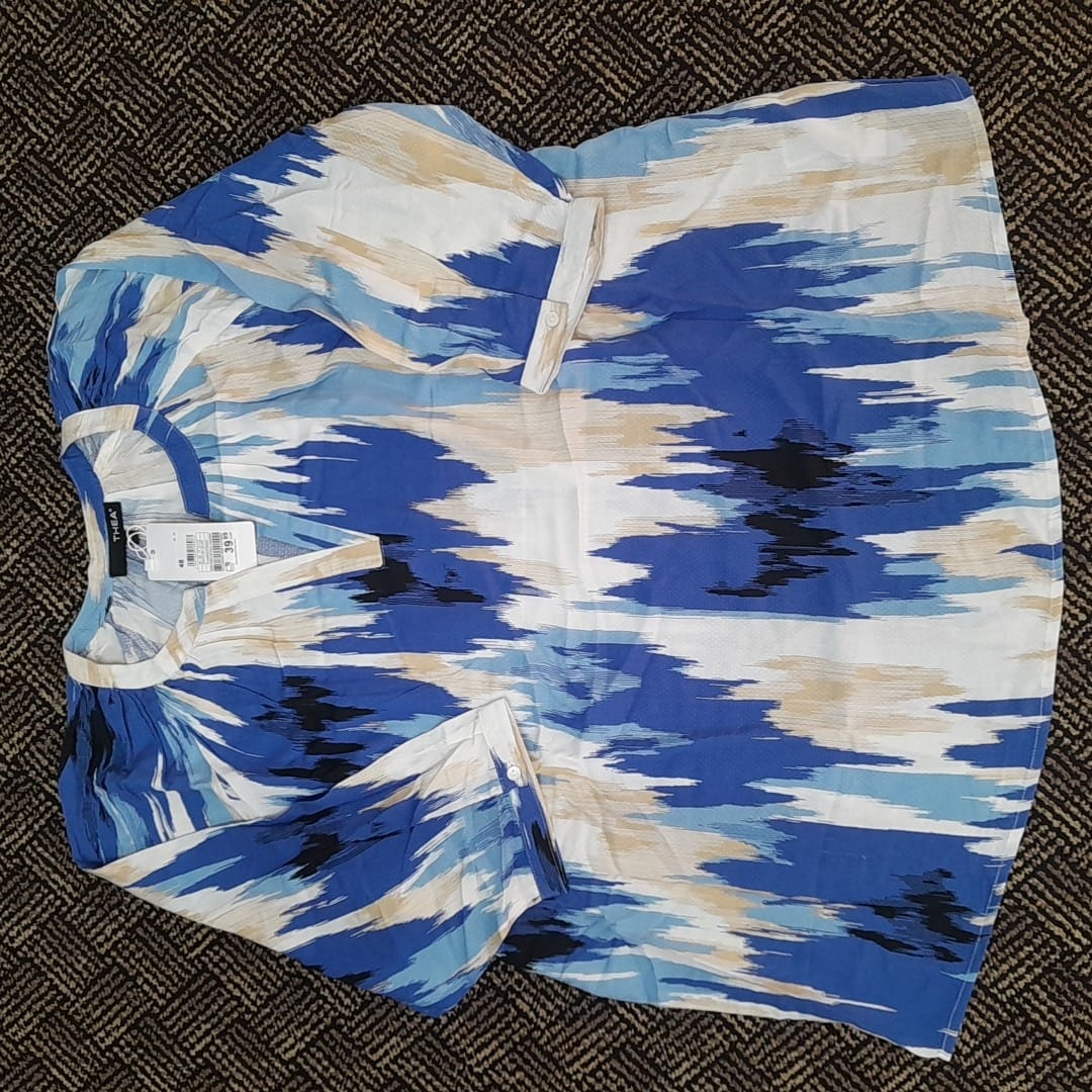 1 pcs ( style-1) Women’s Ladies ¾ Sleeve Soft Floral Casual Top Dress - Image 2