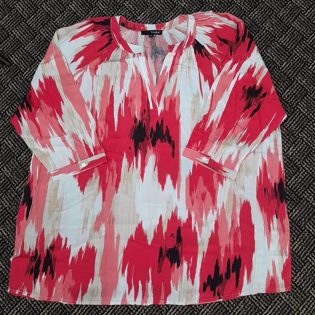 1 pcs ( Style-4 ) Women’s Ladies ¾ Sleeve Soft Floral Casual Top Dress - Image 2