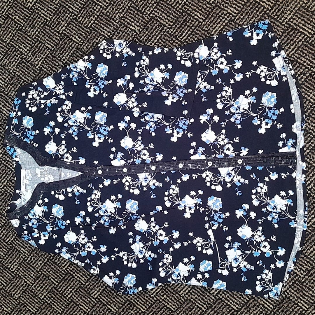 1 pcs ( Style-9 ) Women’s Ladies ¾ Sleeve Soft Floral Casual Top Dress - Image 3