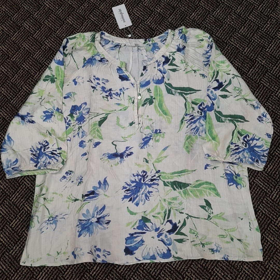 1 pcs ( Style-12 ) Women’s Ladies ¾ Sleeve Soft Floral Casual Top Dress - Image 2