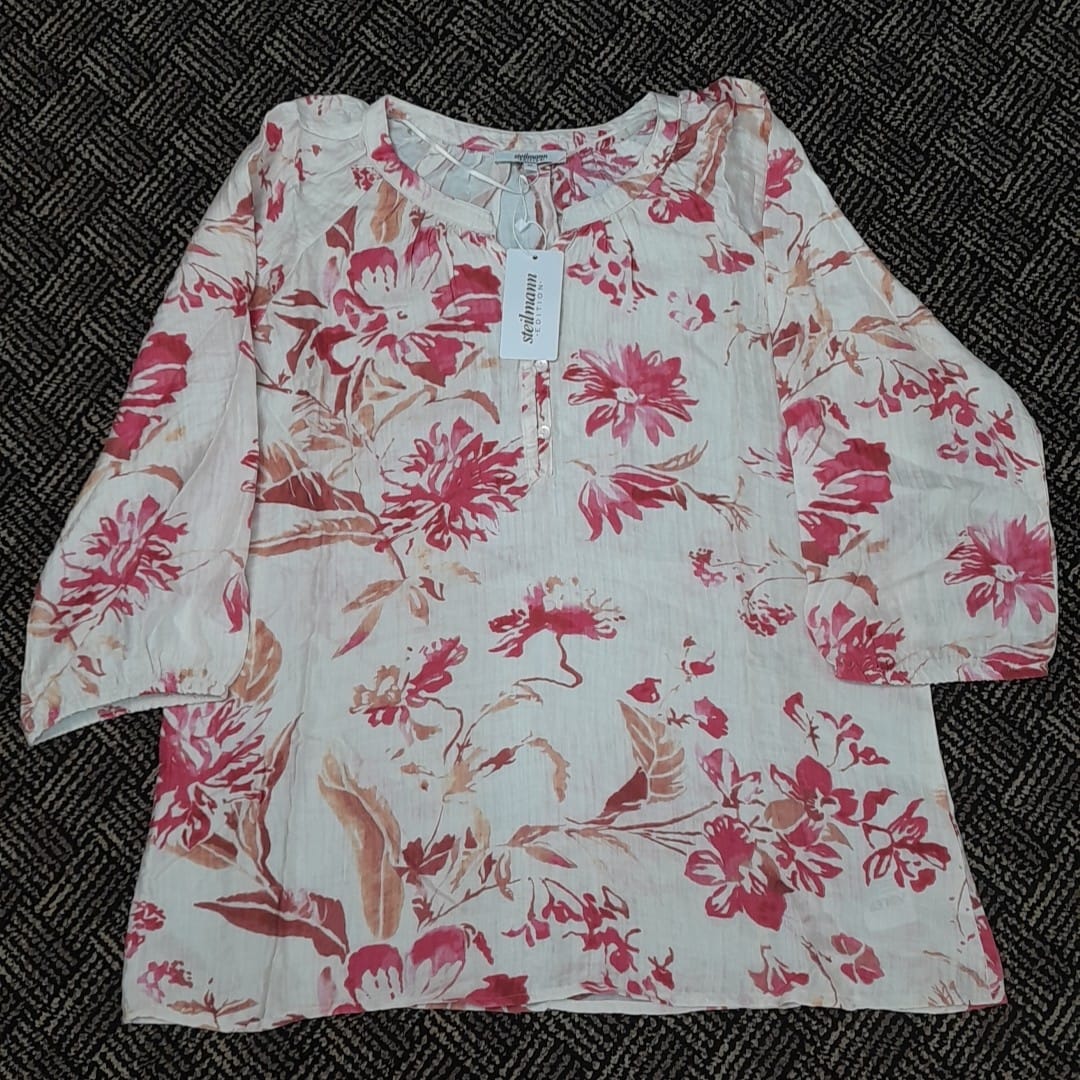 1 pcs ( Style-3 ) Women’s Ladies ¾ Sleeve Soft Floral Casual Top Dress - Image 2